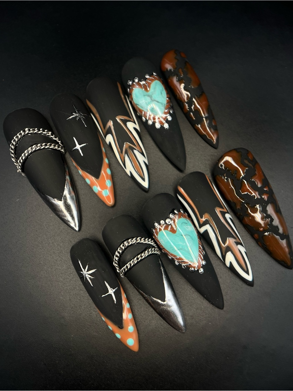 Western Luxury Press-on Nails - custom made to fit! Reusable!